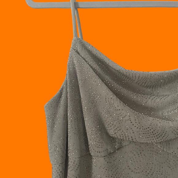 90's vintage slinky cowl neck glittery formal prom evening dress Size 8 - Picture 4 of 10